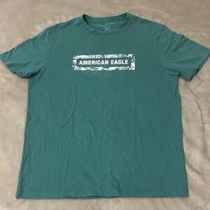 American Eagle Outfitters Teal Graphic Tee Size Medium